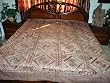 India Bedding 5pc Bole Brown Cotton Bedspread Mirror Hand Embroidery King Sized