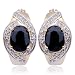 18k Yellow Gold Plated Sterling Silver Genuine Black...