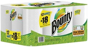 Bounty Paper Towels, 12 ct, 12 Giant Rolls = 18 Regular Rolls