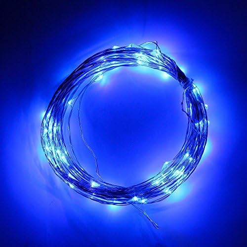 LIEYANG Blue 40 LED Silver Mini Fairy String Light Battery Power for Party Holiday Wedding