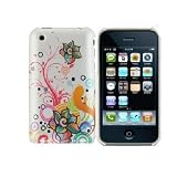 Crystal Phone Cover Case White Autumn Flower for Iphone 3g/3gs