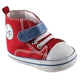 Color Block Hi-Top Sneaker, Red, 0-6 Months
