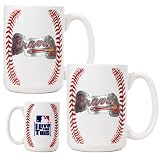 Atlanta Braves Primary Logo 2 Piece Ceramic Gameball Mug Set
