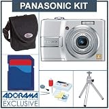 cheap Panasonic Lumix DMC-LS80 Digital Camera kit. Silver with 2 GB SD Memory Card, Table Top Tripod, Camera Case, Professional Lens Cleaning Kit