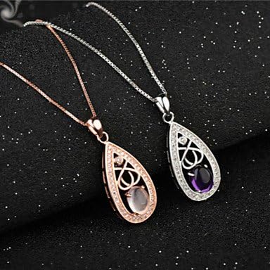 Second Face Popular Folk Style Exquisite Sterling Silver Amethyst Sterling Silver Pendant Necklace High-Grade Silver