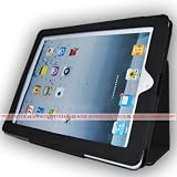 One Piece Leather Smart Cover Case (Ultra Slim) Folio Stand for Apple Ipad 2 2nd Generation Wifi / 3g Model 16gb, 32gb, 64gb Newest Model (Black)