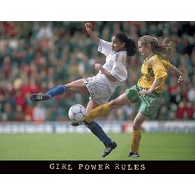 Girl Power Rules Womens Soccer Motivational Poster Inspirational Art Print Pads Ball Futbal