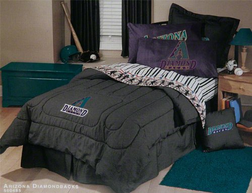Arizona Diamondbacks Black Denim Full Size Comforter and Sheet Set