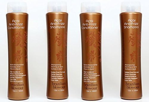 Brazilian Blowout Anti-Frizz Shampoo & Conditioner 12-ounce bottles Pack Of 4 by N/A