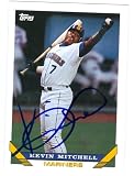 Kevin Mitchell Autographed/Hand Signed baseball card (Seattle Mariners) 1992 Topps baseball card #21