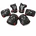 Physport Red Safety Protective Gear Keen,Elbow,Wrist 6 pcs Set Protective Pads Red and Black M Size