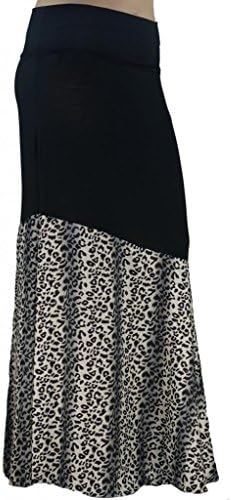 Stylzoo Women's Plus Size Printed Flare Maxi Skirt
