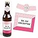 Big Dot of Happiness Be My Galentine - Valentine's Day Decorations for Women and Men - 6 Beer Bottle Label Stickers and 1 Carrier