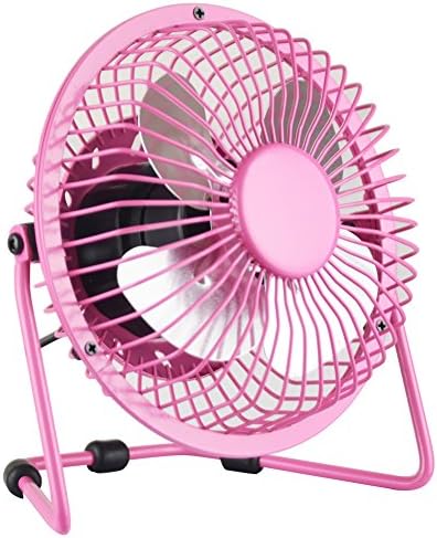 HOTGEE(TM) 6.1" Quietness Metal Computer Laptop PC USB Fans USB Plug Charger Mini Desk Cooler Fan with Nail Dust Collector Function (Pink)
