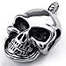 KONOV Mens Gothic Skull Stainless Steel Pendant Necklace, Silver Black, 24 inch Chain