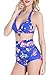 American Trends Women's Vintage High Waist Retro Bikini Swimsuit Set Swimwear