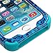 Asmyna TUFF Hybrid Phone Protector Cover for iPhone 5S - Retail Packaging - Purple/Blue Damask/Tropical Teal