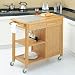 Bamboo Kitchen Cart with Removable Granite Slab by Organize It All