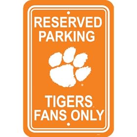 NCAA Clemson Tigers 12-by-18 inch Plastic Parking Sign