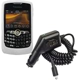 White Silicone Skin Cover Case with Car Charger for Blackberry Curve 8350i