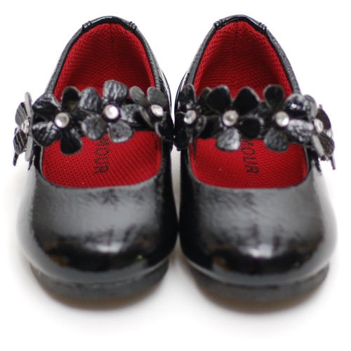 L'Amour Toddler Little Girls Black Flowered Patent Dress Shoes 5-4 L'Amour Toddler Little Girls Black Flowered Patent Dress Shoes 5-4