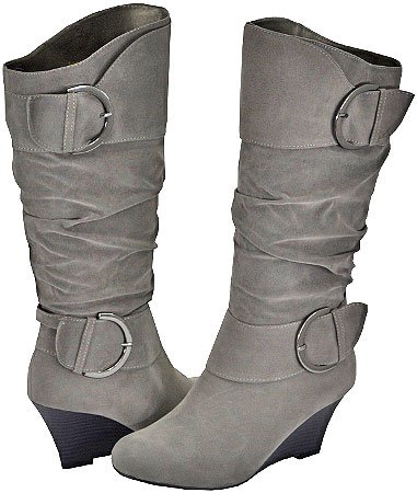 Yoki Stacy-S Gray Faux Suede Women Casual Boots 8.5