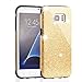 MEKO Glitter Bling Rubber Shock Absorbing and Scratch Resistant Bumper Case for Samsung Galaxy S7 Edge, Gold