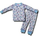 Purple and Blue "Hearts and Stars" Thermal Pajamas for Girls