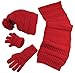 N'Ice Caps Big Girls 8-12 Years Solid Cable Knit Hat/Scarf/Glove Accessory Set