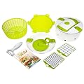 Genius 26171 Salat Chef Junior Schneid und Schleuder-Set 9-teilig, kiwi