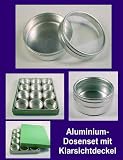 12 St�ck Aluminiumdose mit Klarsichtdeckel, Durchmesser 48 mm, Aluminium-Dose Aludose Alu-Dose Metalldose Dosenset Aufbewahrungsdose Gew�rzdose Vorratsdose Aludosen