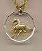 Uruguay 10 Cetesimos Two Tone Coin Cut Out with 18 Chain