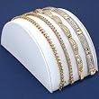 White Leather Bracelet Half Moon Display Ramp Stand 5"