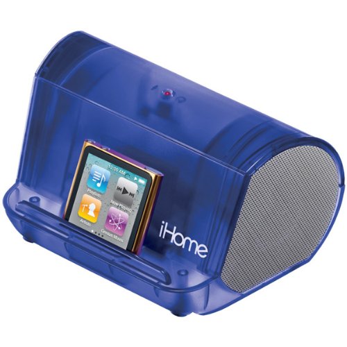 iHOME Blue Portable Translucent MP3 Stereo Speaker
