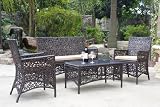 4-Piece Wicker Patio Conversation Set
