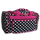Polka Dot Duffle Bag with Hot Pink Trim 20