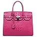 Vicenzo Aidos Gator Italian Leather Tote Handbag