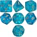 Polyhedral 7-Die Borealis Dice Set - Teal with Gold