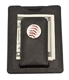 Tokens & Icons MLB Game-Played Baseball Money Clip Leather Wallet - Texas Rangers Baseball Wallet (82TR)
