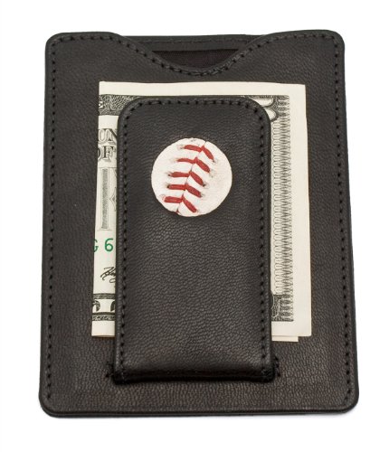 Tokens & Icons MLB Game-Played Baseball Money Clip Leather Wallet - Toronto Blue Jays Baseball Wallet (82BJ)