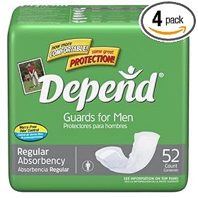 Depend Guards For Men, 52-Count Packages (Pack of 4) Depend Guards For Men, 52-Count Packages (Pack of 4)