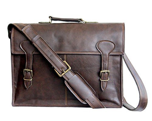 Artandcraft 16" men s auth faux leather messenger …