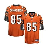 Men's Chad Ochocinco #85 Cincinnati Bengals NFL Premier Football Jersey by Reebok (Orange-White)(Size=LARGE)