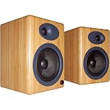 Audioengine A5N Powered Bookshelf Speaker System - Bamboo Cabinet