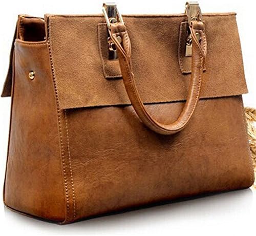 HeyKiss Lady Retro Temperament Cowhide Large Capacity High Grade Handbag(Brown)