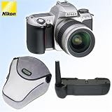 Nikon F65 (N65) QD 35 mm SLR Camera (Silver) with Tamron 28-105mm f/4-5.6 (IF) Autofocus Zoom Lens + Nikon MB17 Battery Grip + Nikon Semi Soft Case