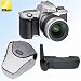 Nikon F65 (n65) Qd 35 Mm Slr Camera (silver) With Tamron 28-80/3.5-5.6 Autofocus Zoom Lens + Nikon Mb17 Battery Grip + Nikon Semi Soft Case