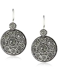 Azaara "Crystal" Small Disc Drop Earrings