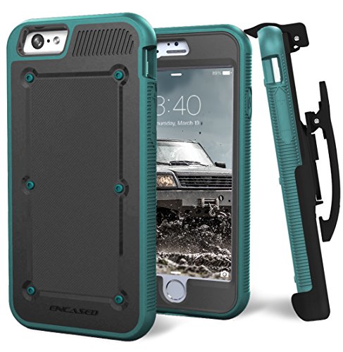 Encased Ballistic SHIELD Armor Case with Belt Clip for Apple iPhone 6 - Teal / Black