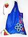 Reusable Shopping Tote Bag - Folded into a Strawberry - Royal Blue